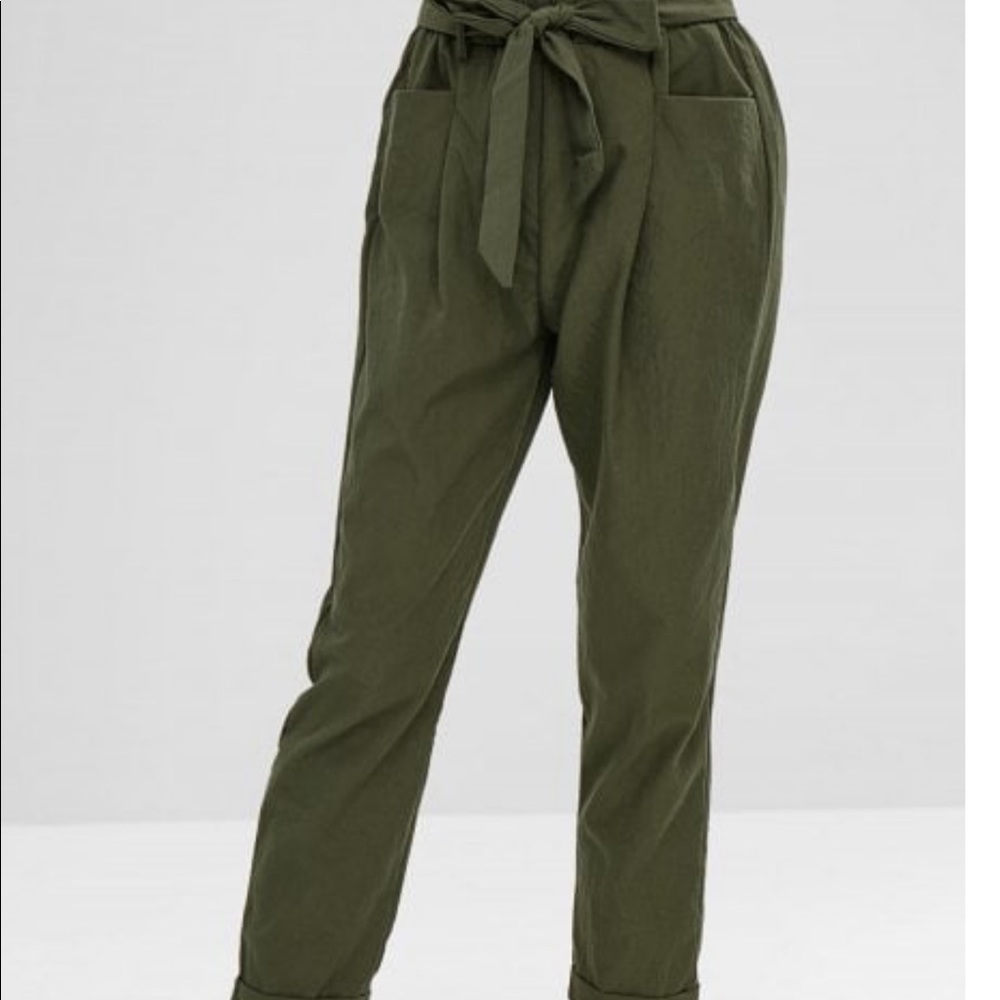 Zaful green high waisted pants